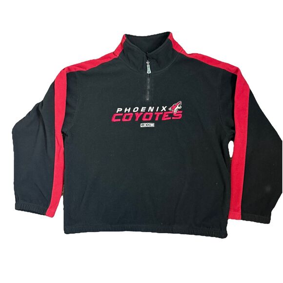 Vintage CCM Phenoix Coyotes Fleece Quarter Zip Mens Large NHL Y2K - Picture 1 of 10